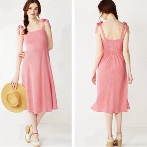 Draper James RSVP Gingham Bowed Strap Midi Dress Large